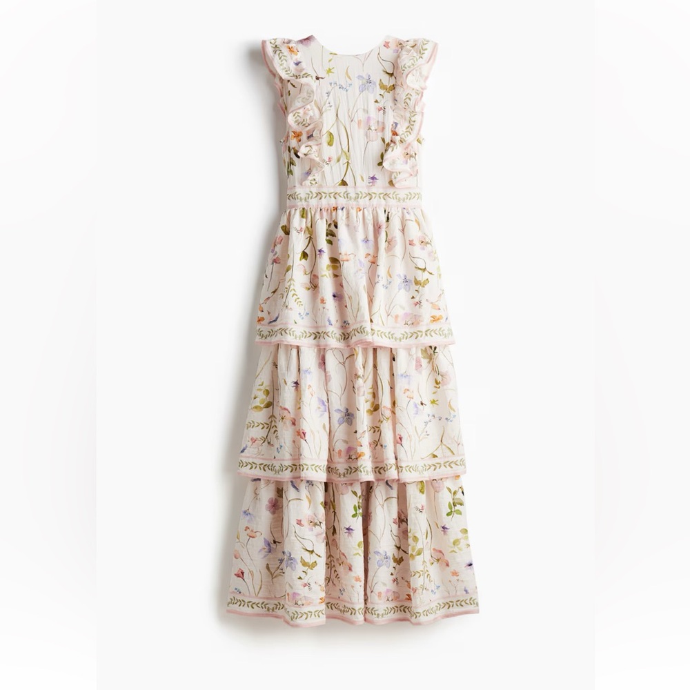 H&M RUFFLED-TRIMMED DRESS